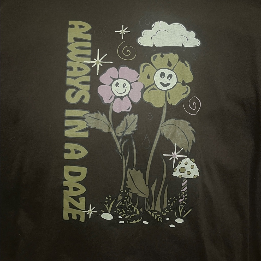 Always In A Daze Sunflower’s and Mushrooms XL Long Sleeve Shirt by EarthBound